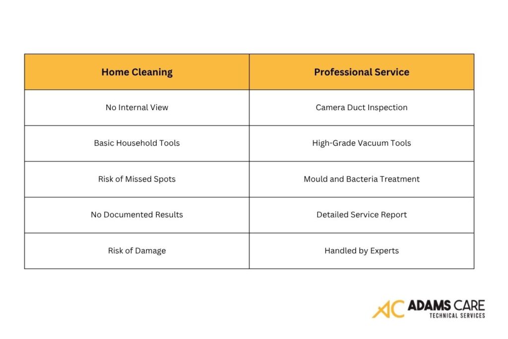 An infographic about home cleaning versus professional service. 