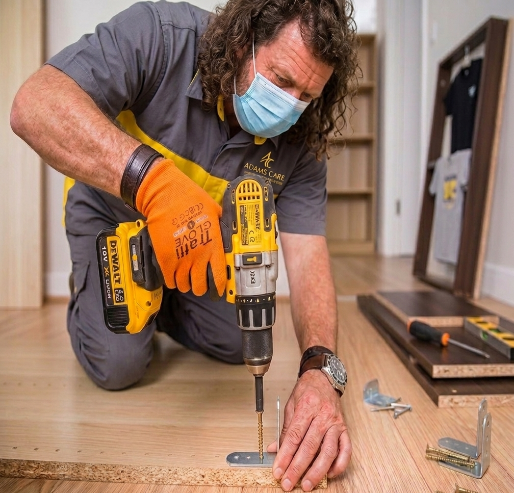Adams Care’s handyman handling repairs and remodeling a home